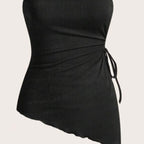 Damen Bandeau-Oberteil mit modischem Wickeldesign und verstellbaren Riemen R&B