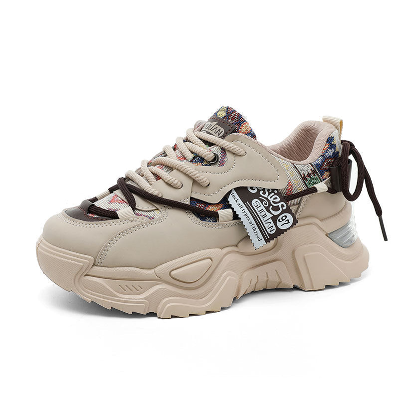 Damen Sportliche Chunky Sneakers mit exklusivem Mustermix und strapazierfähigem Obermaterial R&B