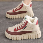 Damen Trendige High-Top Sneakers mit kuscheligem Innenfutter und rutschfester Sohle R&B