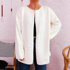 Damen lässiger Strickcardigan mit offenem Schnitt und weichen Materialien R&B