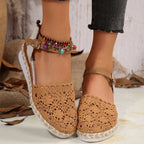 Damen Espadrilles mit elegantem Häkel-Design und komfortabler Sohle R&B