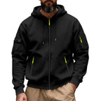 Herren nan funktionale Kapuzen-Sweatjacke mit durchgehendem Reißverschluss und Armtasche R&B