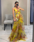 Damen Elegantes und florales Abendkleid mit schmeichelndem Schnitt R&B