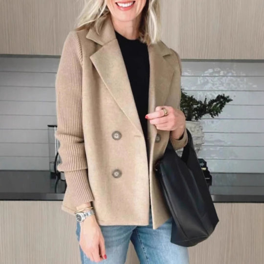 Damen Modischer Oversized-Blazer mit Doppelreihe R&B