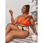 Damen Hochwertiger Cut-Out Bikini mit hohem Taillenslip und verstellbaren Trägern R&B