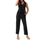 Damen Eleganter Jumpsuit mit modernen Raffungen und lässigem Schnitt R&B