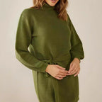 Damen Strickkleid mit Rollkragen und Taillengürtel R&B