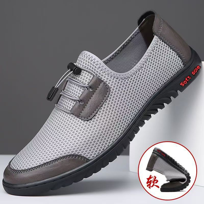 Herren Bequeme Mesh-Slipper mit elastischem Schnürsystem R&B