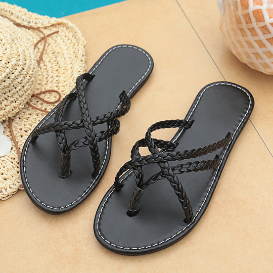 Damen elegante geflochtene Sandalen R&B