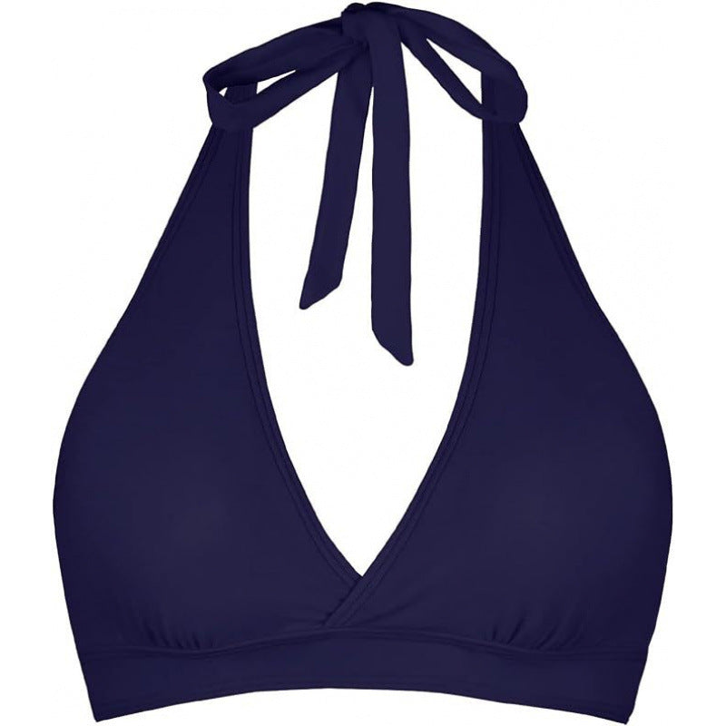Damen Triangel-Bikini-Oberteil mit tiefem V-Ausschnitt und verstellbaren Trägern R&B