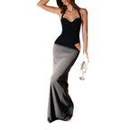 Damen Elegantes Maxikleid mit verspieltem Halterneck und seitlichen Cut-Outs R&B
