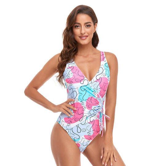 Damen Schwimmanzug mit elegantem Wickeldesign und Raffung R&B