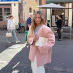 Damen Eleganter Oversized Blazer mit V-Ausschnitt und Taschen R&B