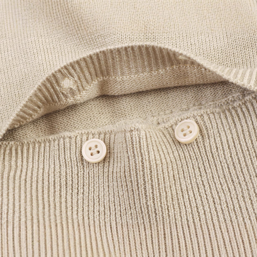 Damen modischer Kurzpullover mit Knopfdetails R&B