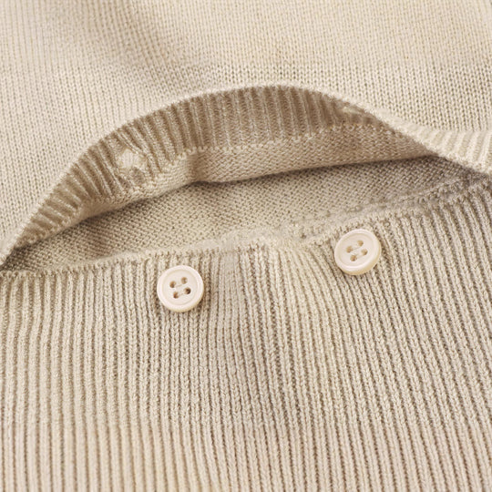 Damen modischer Kurzpullover mit Knopfdetails R&B