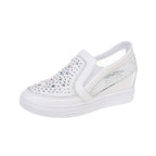 Damen Modische Slip-On Sneakers mit Glitzerapplikationen und elastischem Einstieg R&B