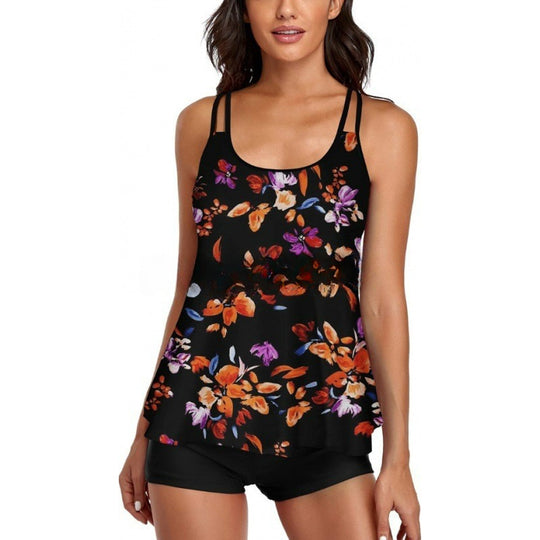 Damen Sportliches Tankini-Set mit bequemem Shorts und verstellbaren Trägern R&B