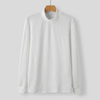 Unisex nan texturierter Waffelstrick-Pullover mit schmalem Stehkragen und Rippbündchen R&B