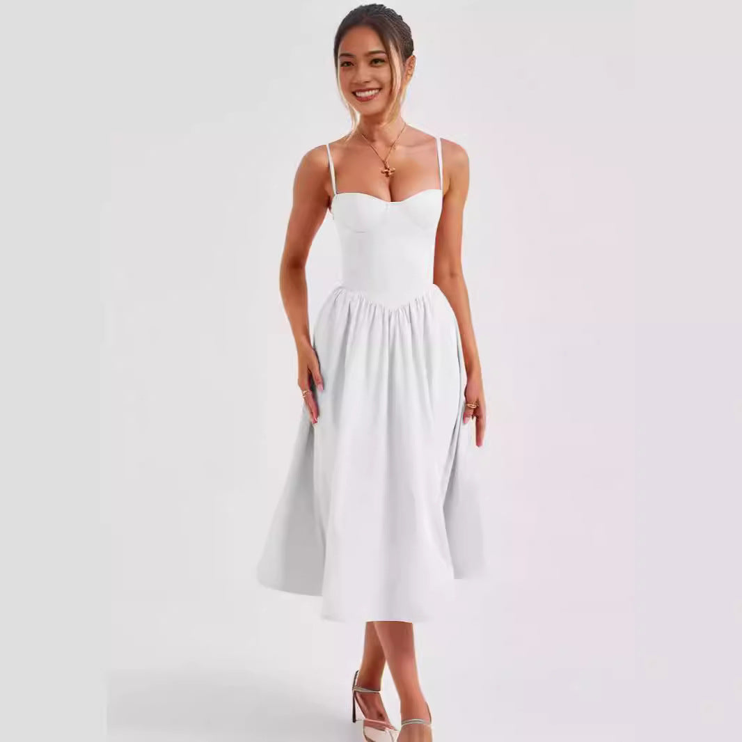 Damen Midi-Kleid mit taillierter Silhouette und A-Linie R&B