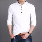 Herren Langarm-Henley-Shirt mit modernem Schnitt und hochwertiger Baumwolle