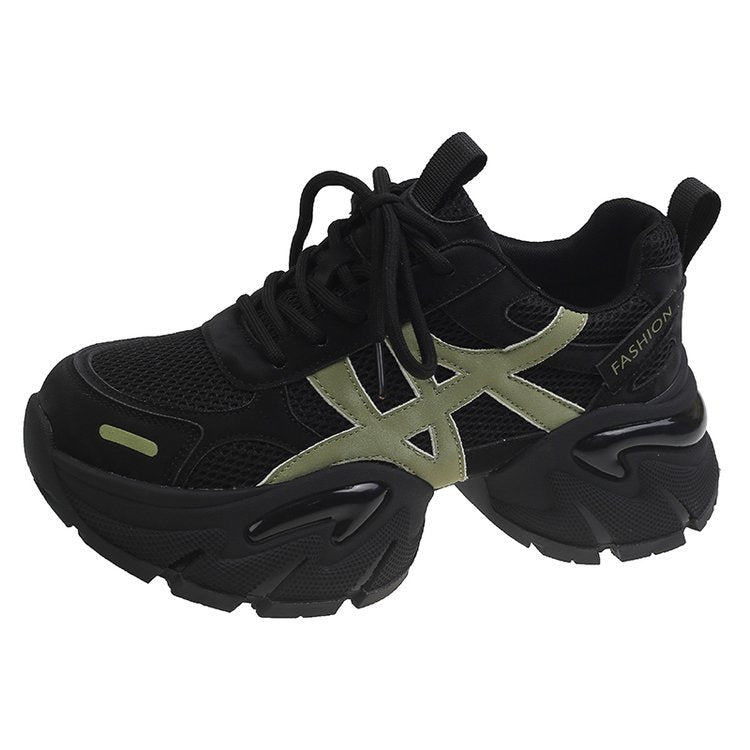 Damen modische Sneakers mit atmungsaktivem Mesh-Obermaterial und robustem Sohlenprofil R&B