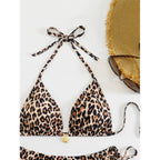 Damen Triangel-Bikini mit modischem Tierdruck und stufenlos verstellbaren Trägern R&B