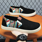 Damen Slip-On-Schuhe mit buntem Mustereinsatz von R&B