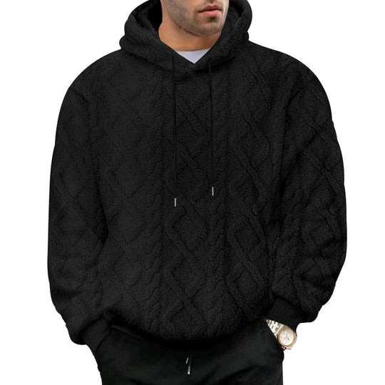 Herren kuscheliger Kapuzenpullover mit strukturiertem Design R&B