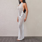Damen Netzkleid mit floralen Akzenten R&B