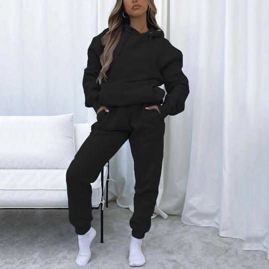 Damen lässiger Kapuzenpullover mit lockerer Passform und bequemen Jogginghosen R&B