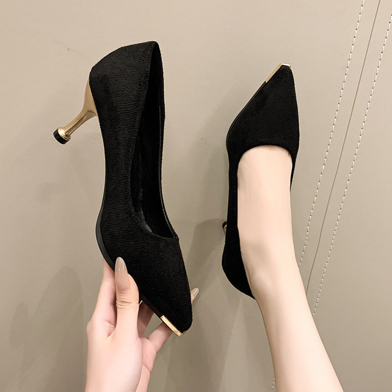 Damen elegante spitze Pumps mit metallic Akzent R&B