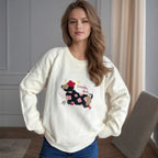 Damen Pullover mit tierischem Motiv und dekorativen Stickereien R&B