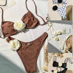 Damen Bikini mit floralem Rüschendetail R&B
