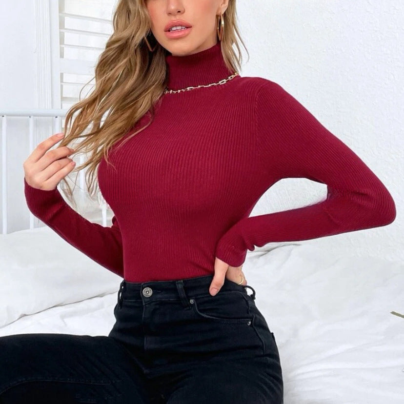 Damen Eleganter Rollkragenpullover mit feiner Rippstruktur R&B