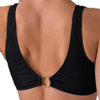 Damen Hochgeschnittener Bikini mit elastischem Bund und modischem Riemen R&B