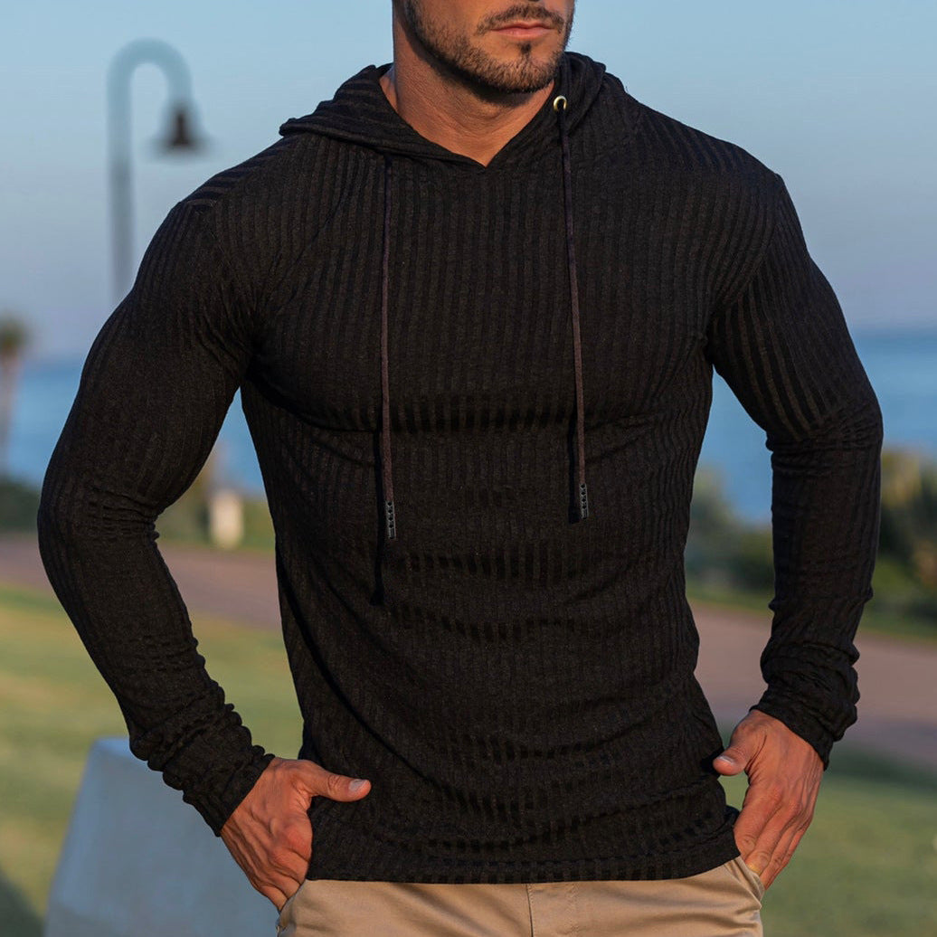 Herren Kapuzenpullover mit trendigem Rippdesign R&B