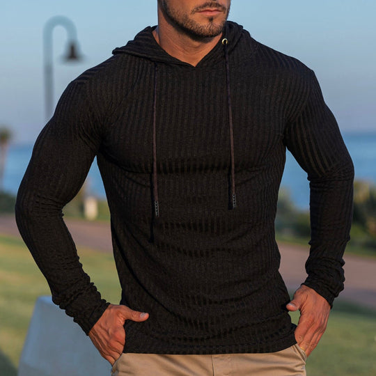 Herren Kapuzenpullover mit trendigem Rippdesign R&B