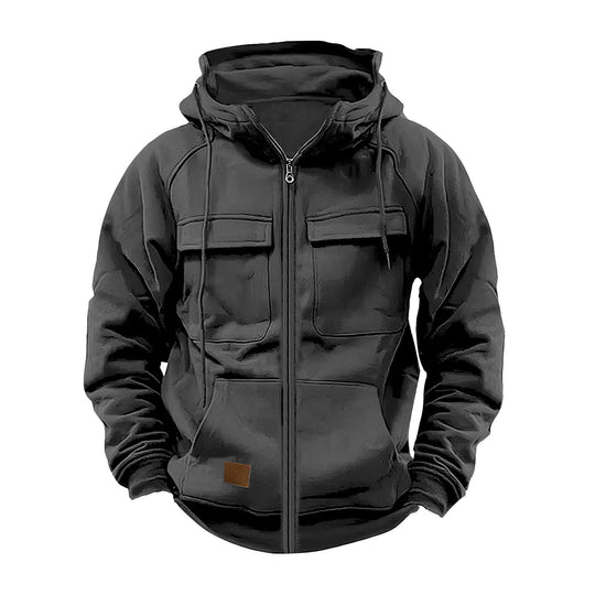 Herren Fleecejacke mit hohem Kragen und praktischen Taschen R&B
