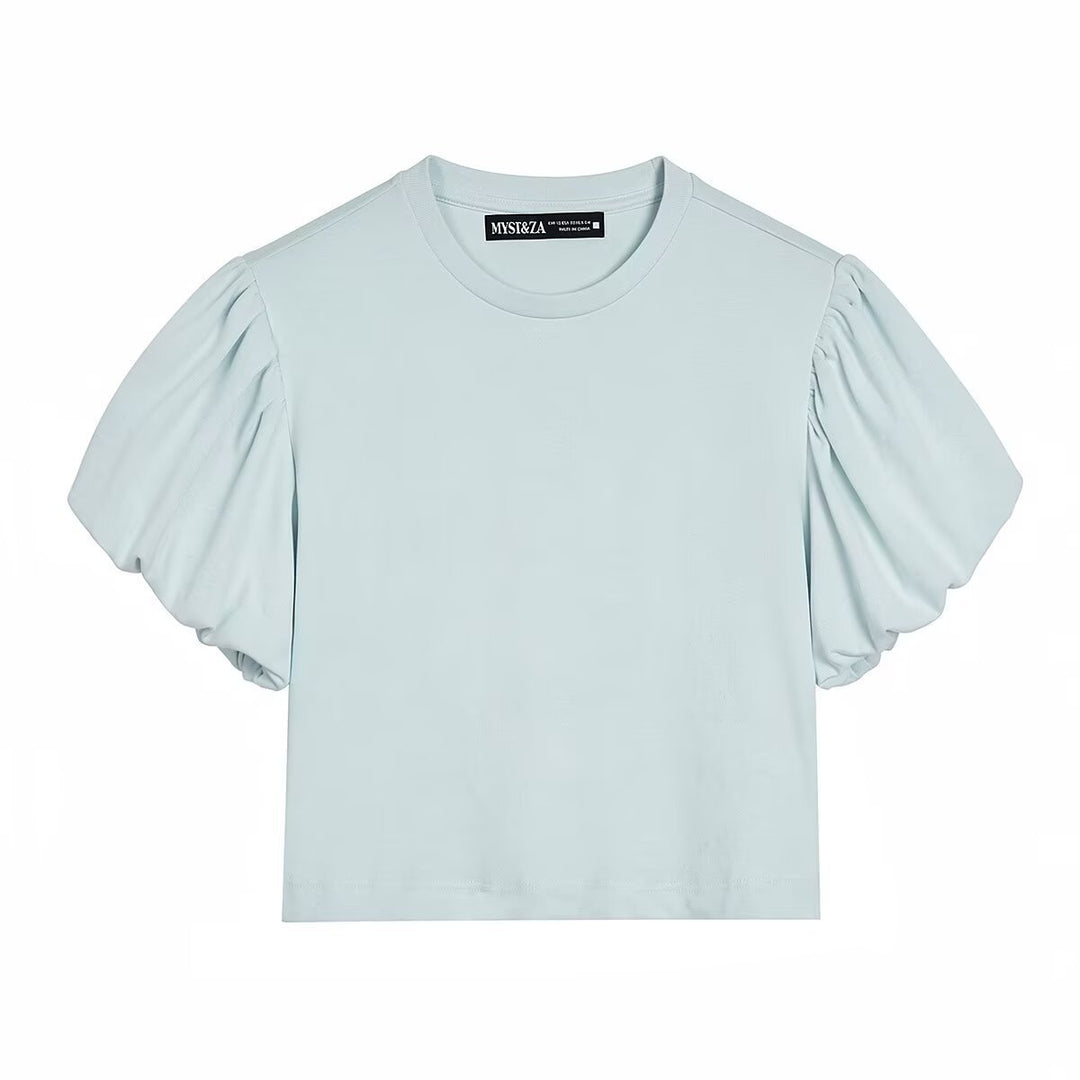 Damen T-Shirt mit voluminösen Ärmeln und modernem Schnitt R&B