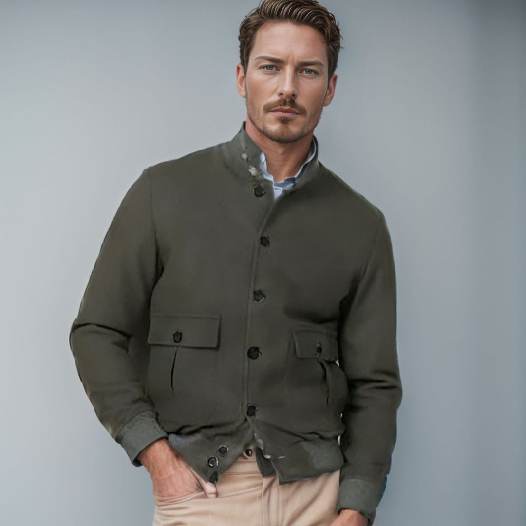 Herren lässige Jacke mit praktischen Taschen und elastischem Bund R&B