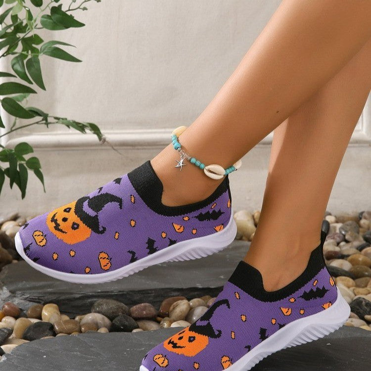 Damen Freizeitschuhe mit Halloween-Motiv und rutschfester Sohle R&B