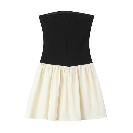 Damen Trägerloses Kleid mit ausgestelltem Rock R&B