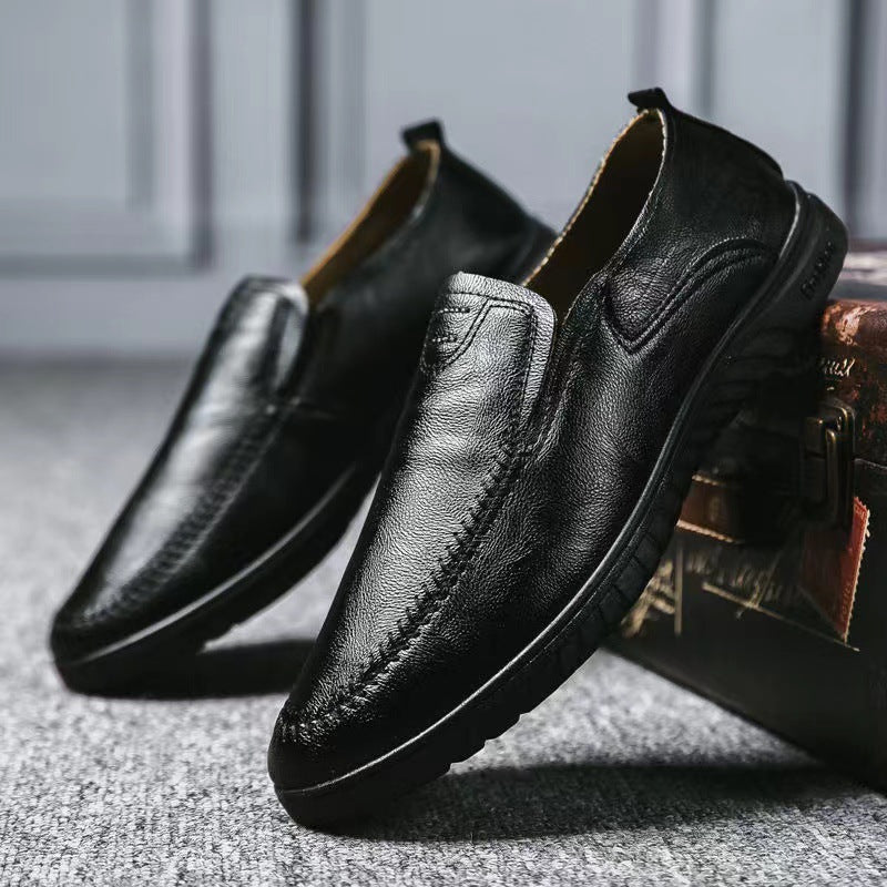 Herren Bequeme Leder Slipper Schuhe R&B