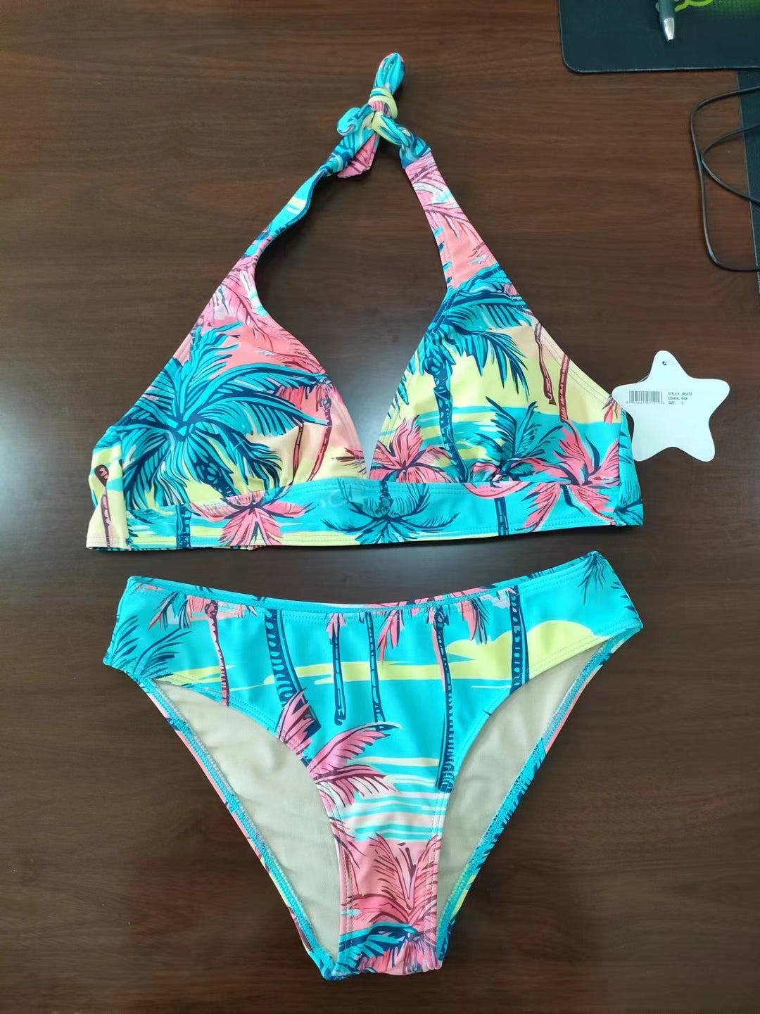 Damen Triangel-Bikini mit kreativem Knotendesign R&B