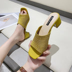 Damen Wedge-Pantoletten mit stilvollem Netzdesign und komfortablem Blockabsatz R&B