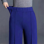 Damen Weit geschnittene High-Waist-Hose mit eleganten Bügelfalten R&B