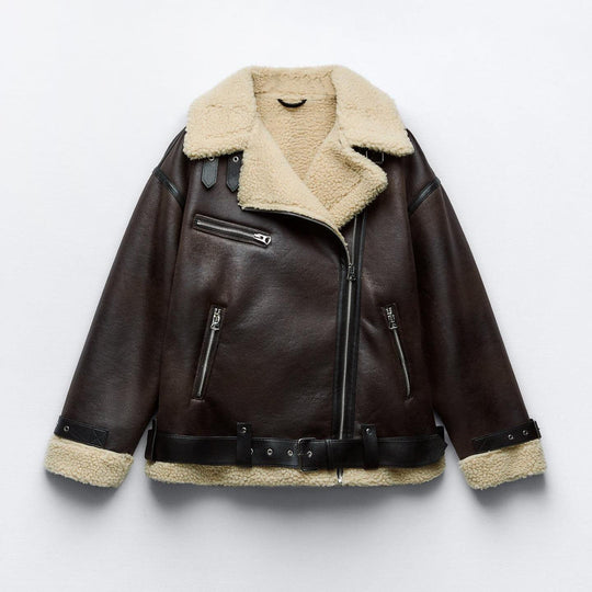 R&B | Damenjacke Mit Revers Aus Kunstleder