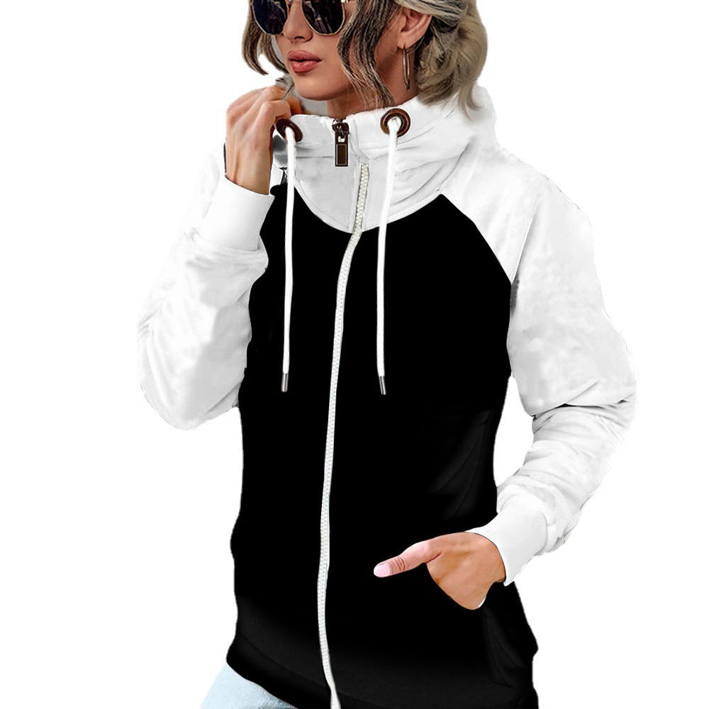Damen nan Kapuzenjacke mit hohem Stehkragen, durchgehendem Reißverschluss und Raglanärmeln R&B