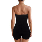 Damen ärmelloser Jumpsuit mit gerafftem Design R&B