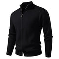 Herren Strickjacke mit hohem Kragen und durchgehender Reißverschluss